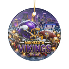Load image into Gallery viewer, Minnesota Vikings Christmas Holiday Ornament Sublimated Ceramic