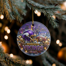 Load image into Gallery viewer, Minnesota Vikings Christmas Holiday Ornament Sublimated Ceramic