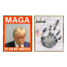 Load image into Gallery viewer, President Donald J. Trump Mugshot MAGA Arrest Fingerprint Card Challenge Coin EL10-001