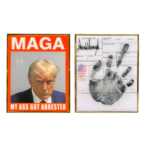 President Donald J. Trump Mugshot MAGA Arrest Fingerprint Card Challenge Coin EL10-001
