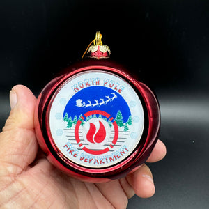North Pole Fire Department Thin Red Line Firefighter Paramedic EMT EMS 3.5" Santa Christmas Ornament Shatterproof ABS Ships Free In The USA