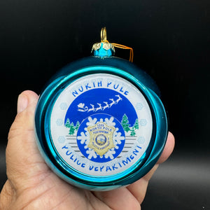 North Pole Police Department Thin Blue Line Police LEO CBP Officer 3.5" Santa Christmas Ornament Shatterproof ABS Ships Free In The USA
