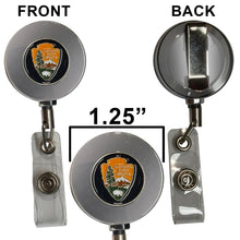 Load image into Gallery viewer, NPS National Park Service Park Ranger Guide Metal ID Reel retractable Card Holder BL18-015 ID-028