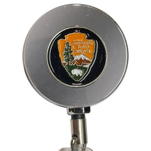 Load image into Gallery viewer, NPS National Park Service Park Ranger Guide Metal ID Reel retractable Card Holder BL18-015 ID-028