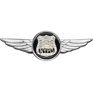 Full size NYPD Pilot Aviation Operations Crew Wings pin drone helicopter airplane aircraft P-255C