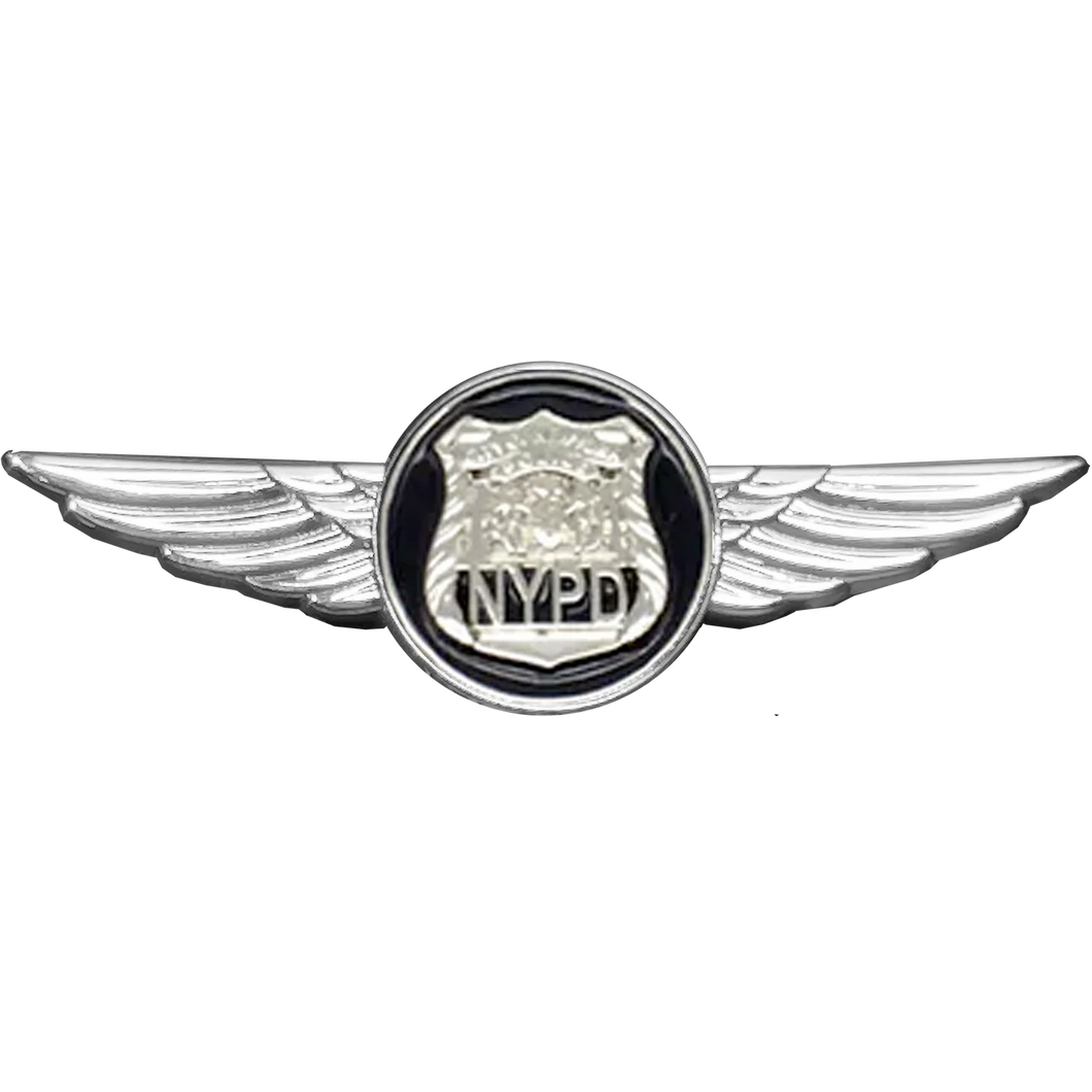 Full size NYPD Pilot Aviation Operations Crew Wings pin drone helicopter airplane aircraft P-255C