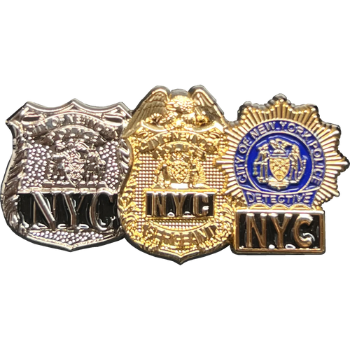 NYPD Officer Sergeant Detective Lapel Pin dual plated 3D top quality GL15-001 P-230A