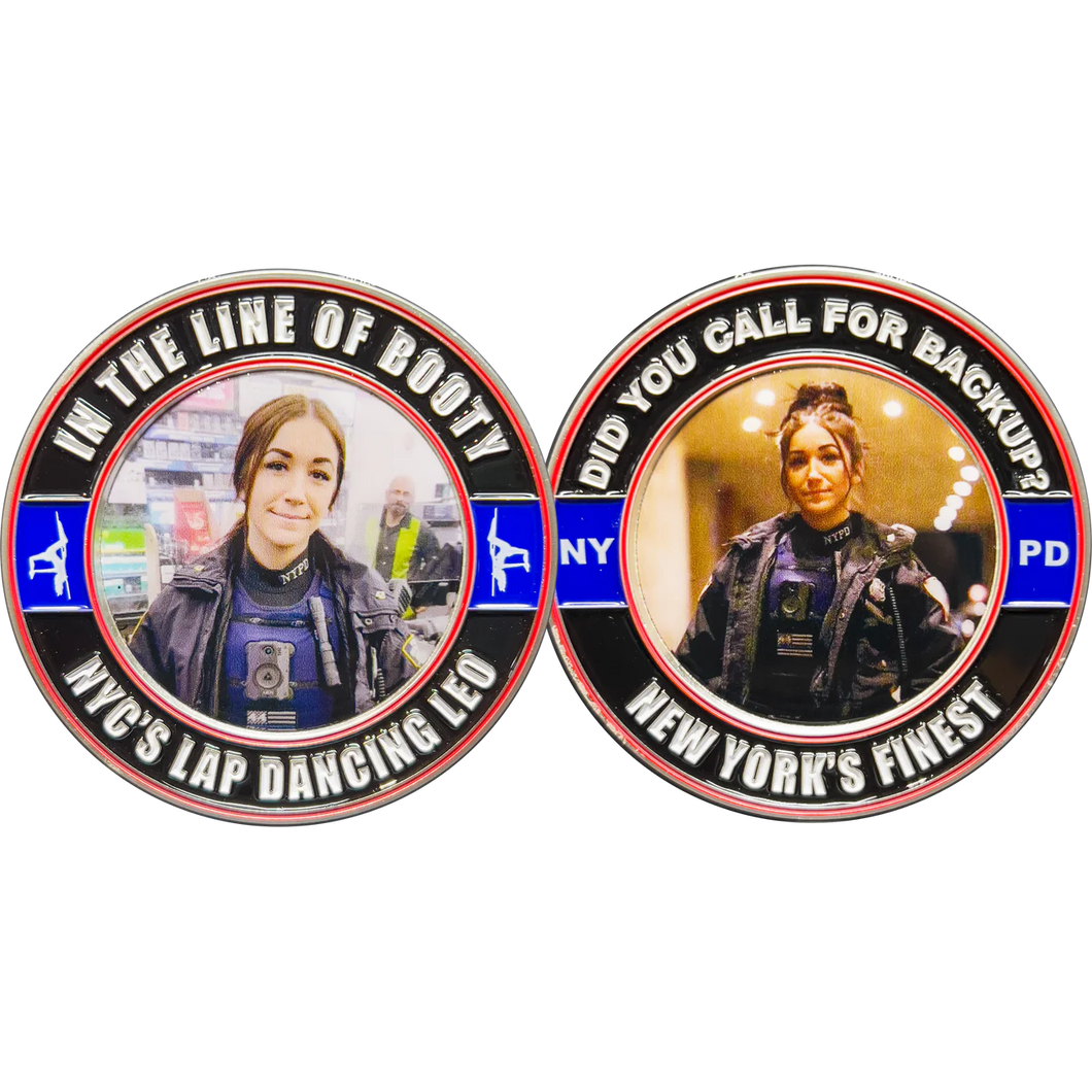 NYPD Lap Dance in the Line of Booty Police Challenge Coin GL15-004