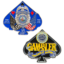 Load image into Gallery viewer, Metro Nashville Police Challenge Coin The Gambler Thin Blue Line GL14-004