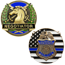 Load image into Gallery viewer, CBP Officer Field Operations Thin Blue Line Negotiator Challenge Coin GL14-002
