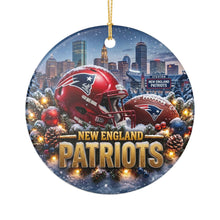 Load image into Gallery viewer, New England Patriots Christmas Holiday Ornament Sublimated Ceramic