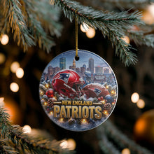 Load image into Gallery viewer, New England Patriots Christmas Holiday Ornament Sublimated Ceramic