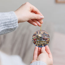 Load image into Gallery viewer, New Orleans Saints Christmas Holiday Ornament Sublimated Ceramic