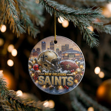 Load image into Gallery viewer, New Orleans Saints Christmas Holiday Ornament Sublimated Ceramic