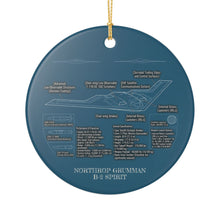 Load image into Gallery viewer, Northrop Grumman B-2 Spirit  Blueprint Christmas Holiday Ornament Sublimated Ceramic