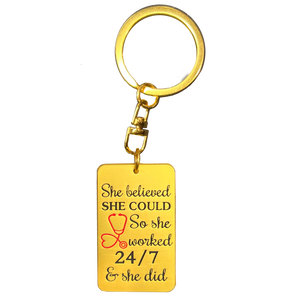 Registered Nurse RN She Believed She Could So She Did Keychain GL14-005 KC-050
