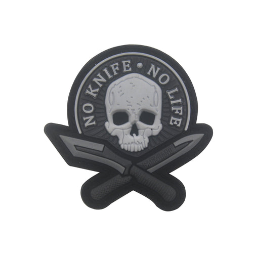 White Version Forged In Fire No Knife No Life PVC Hook and Loop Tactical Morale Patch Ships Free From The USA PAT-842