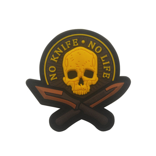 Gold Version Forged In Fire No Knife No Life PVC Hook and Loop Tactical Morale Patch Ships Free From The USA PAT-843