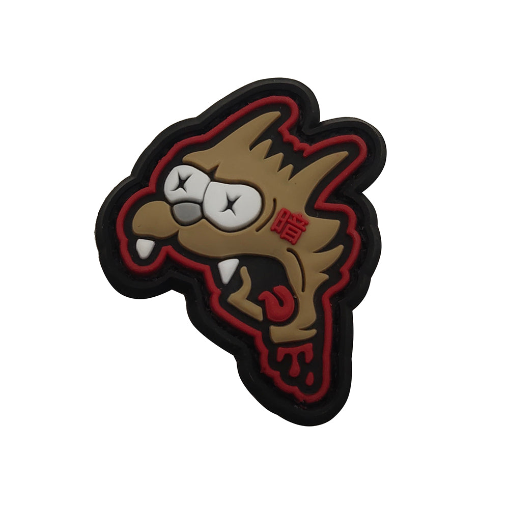 Pair Of Animated Devil Dog Simpsons PVC Hook and Loop Tactical Morale Patch Ranger Eyes Ships Free From The USA PAT-867 A-G