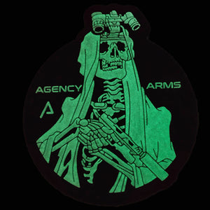 Agency Night Vision Arms Skeleton Glow In The Dark PVC  Hook and Loop Morale Patch Army Navy USMC Air Force LEO Ships Free Fron The USA PAT-841