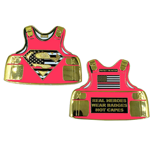 Police Breast Cancer Survivor Challenge Coin thin pink line Capes CBP FBI FAM Sheriff LAPD Boston Chicago BL14-019