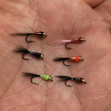 Load image into Gallery viewer, Perdigon Nymph Wet Flies Set Of 6 Ships Free In The USA Trout Bass Euro Nymph Wet Fly Fishing