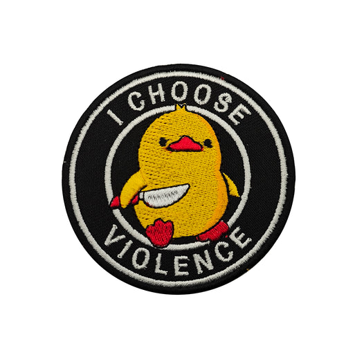 Parody I Choose Violence Knife Bird Duck Chicken Tactical Hook and Loop Morale Patch Ships Free In The USA Ships From The USA PAT-946
