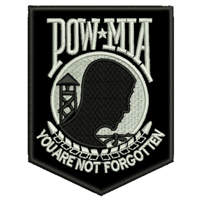 Large POW MIA Military ARMY NAVY AIRFORCE MARINES USCG Tactical Hook and Loop Morale Patch Ships Free In The USA Ships From The USA PAT-945