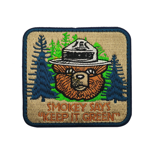 Smokey Bear Keep It Green 420 Hook Loop Tactical Morale Embroidered Patch Hook and Loop Tactical Morale Patch Free USA Shipping PAT-962