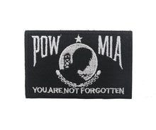Load image into Gallery viewer, POW MIA Military ARMY NAVY AIRFORCE MARINES USCG Tactical Hook and Loop Morale Patch Ships Free In The USA Ships From The USA