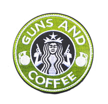 Load image into Gallery viewer, Parody Guns and Coffee Hook and Loop Tactical Morale Patch Free Shipping In The USA Ships From The USA