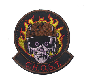 GHOST Squadron Flaming Skull Ukrainian Air Force Pilot Tactical Hook and Loop Morale Patch Ships Free In The USA Ships From The USA PAT-976
