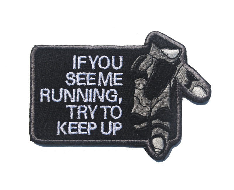 Funny Bomb Squad If you See Me Running Try To Keep Up Police EOD EED ACOE Army Corp Of Engineers Tactical Hook and Loop Morale Patch Ships Free In The USA Ships From The USA