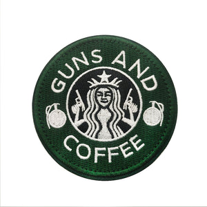 Parody Guns and Coffee Hook and Loop Tactical Morale Patch Free Shipping In The USA Ships From The USA