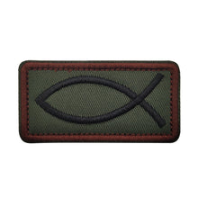 Load image into Gallery viewer, Ichthys Christian Fish Symbol Patch Jesus Christianity Tactical Hook and Loop Morale Patch Ships From The USA Ships Free In The USA PAT-970/A/B/C/D/E/F