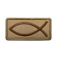 Load image into Gallery viewer, Ichthys Christian Fish Symbol Patch Jesus Christianity Tactical Hook and Loop Morale Patch Ships From The USA Ships Free In The USA PAT-970/A/B/C/D/E/F
