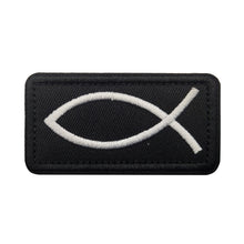 Load image into Gallery viewer, Ichthys Christian Fish Symbol Patch Jesus Christianity Tactical Hook and Loop Morale Patch Ships From The USA Ships Free In The USA PAT-970/A/B/C/D/E/F