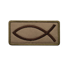Load image into Gallery viewer, Ichthys Christian Fish Symbol Patch Jesus Christianity Tactical Hook and Loop Morale Patch Ships From The USA Ships Free In The USA PAT-970/A/B/C/D/E/F