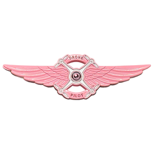 Full size Ladies Pink UAS FAA Commercial Drone Pilot Wings pin Breast Cancer Awareness CL2-011  P-272