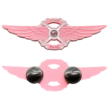 Load image into Gallery viewer, Full size Ladies Pink UAS FAA Commercial Drone Pilot Wings pin Breast Cancer Awareness CL2-011  P-272