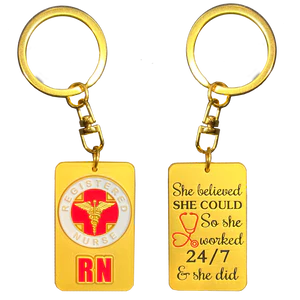 Registered Nurse RN She Believed She Could So She Did Keychain GL14-005 KC-050