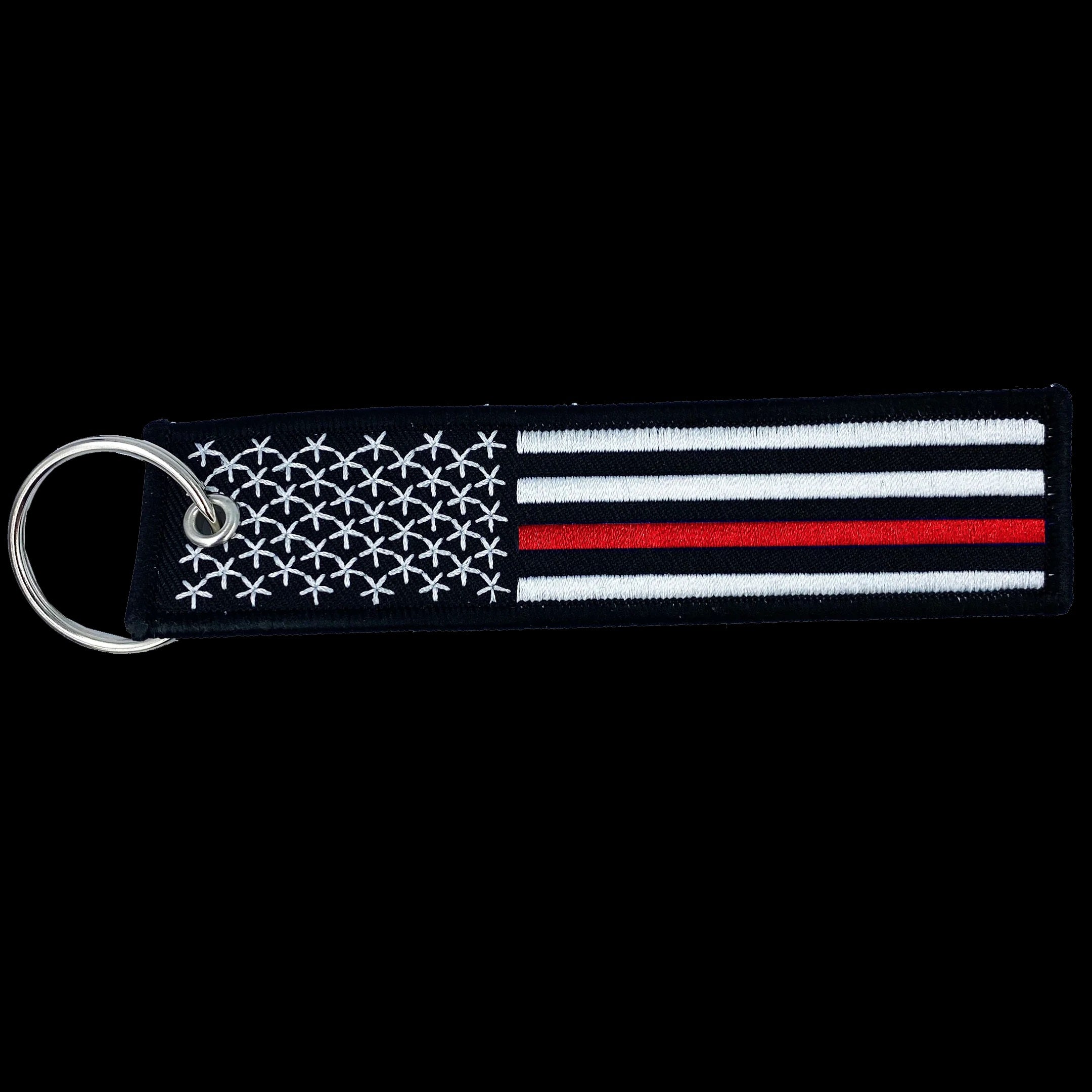 FFILL Thin Red Line Flag Keychain Wristlet - 2 Pack Firefighter Support Lanyard With Lobster Clasp, 8.5" - View #8