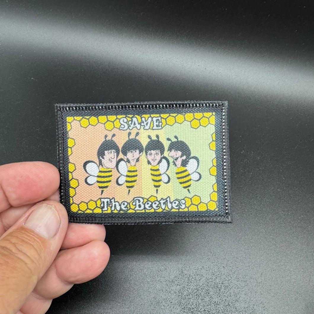 Funny Save The Bees Mashup Beatles Sublimated Iron On Sew On Patch Free Shipping In The USA