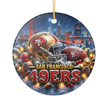 Load image into Gallery viewer, San Francisco 49ers Niners Christmas Holiday Ornament Sublimated Ceramic