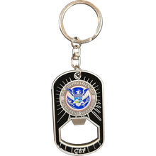 Load image into Gallery viewer, CBP Officer OFO Seaport A-TCET Trade Cruise Ship Passenger Challenge Coin Keychain Bottle Opener GL9-008 KCDT-14