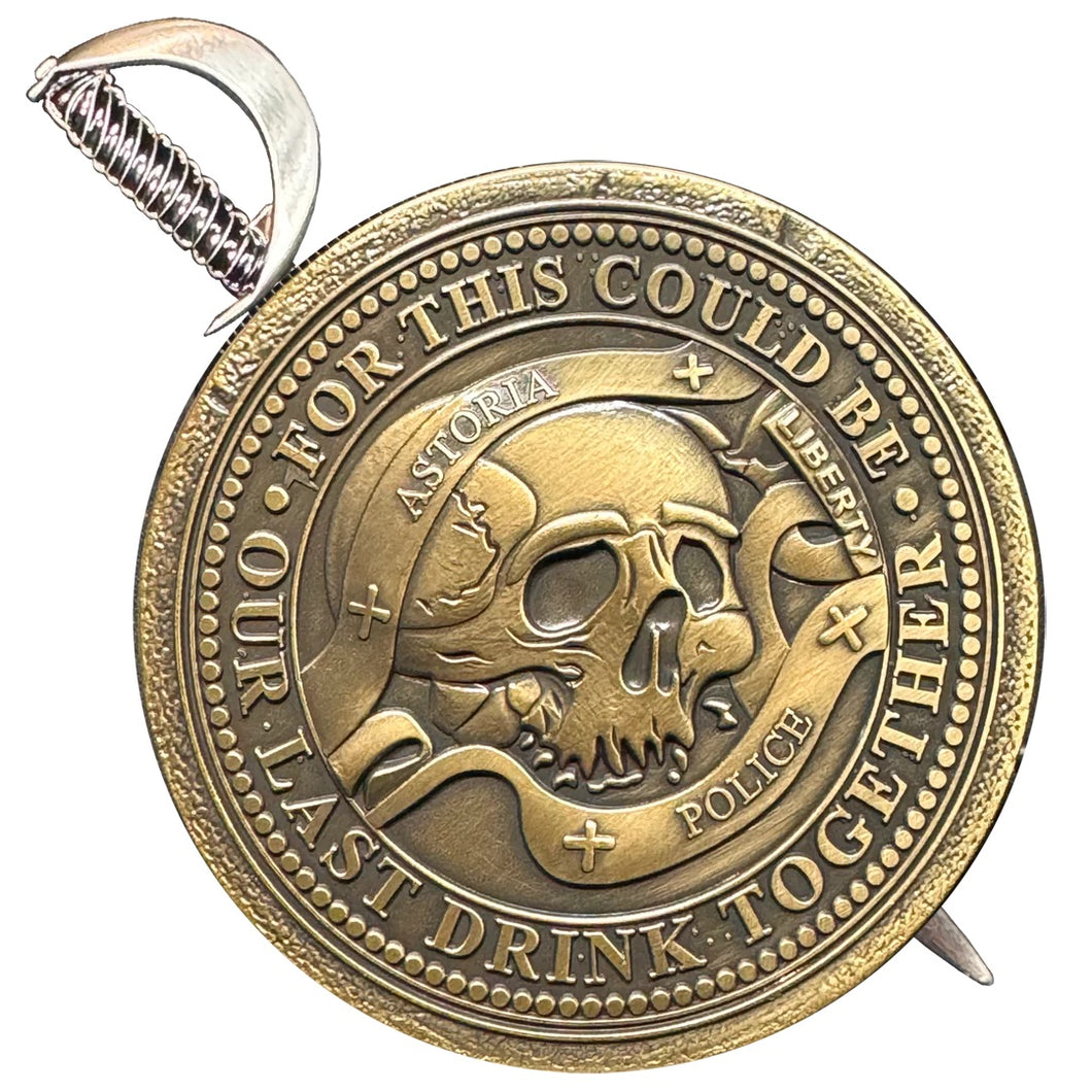 Goonies Never Say Die One Eyed Willy Shield with removable Sword Challenge Coin Set BL17-019