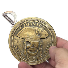 Load image into Gallery viewer, Goonies Never Say Die One Eyed Willy Shield with removable Sword Challenge Coin Set BL17-019