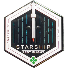 Load image into Gallery viewer, SpaceX Starship Orbital Test Flight Mission Starbase Pin Texas Elon Musk PBX-007-E P-241