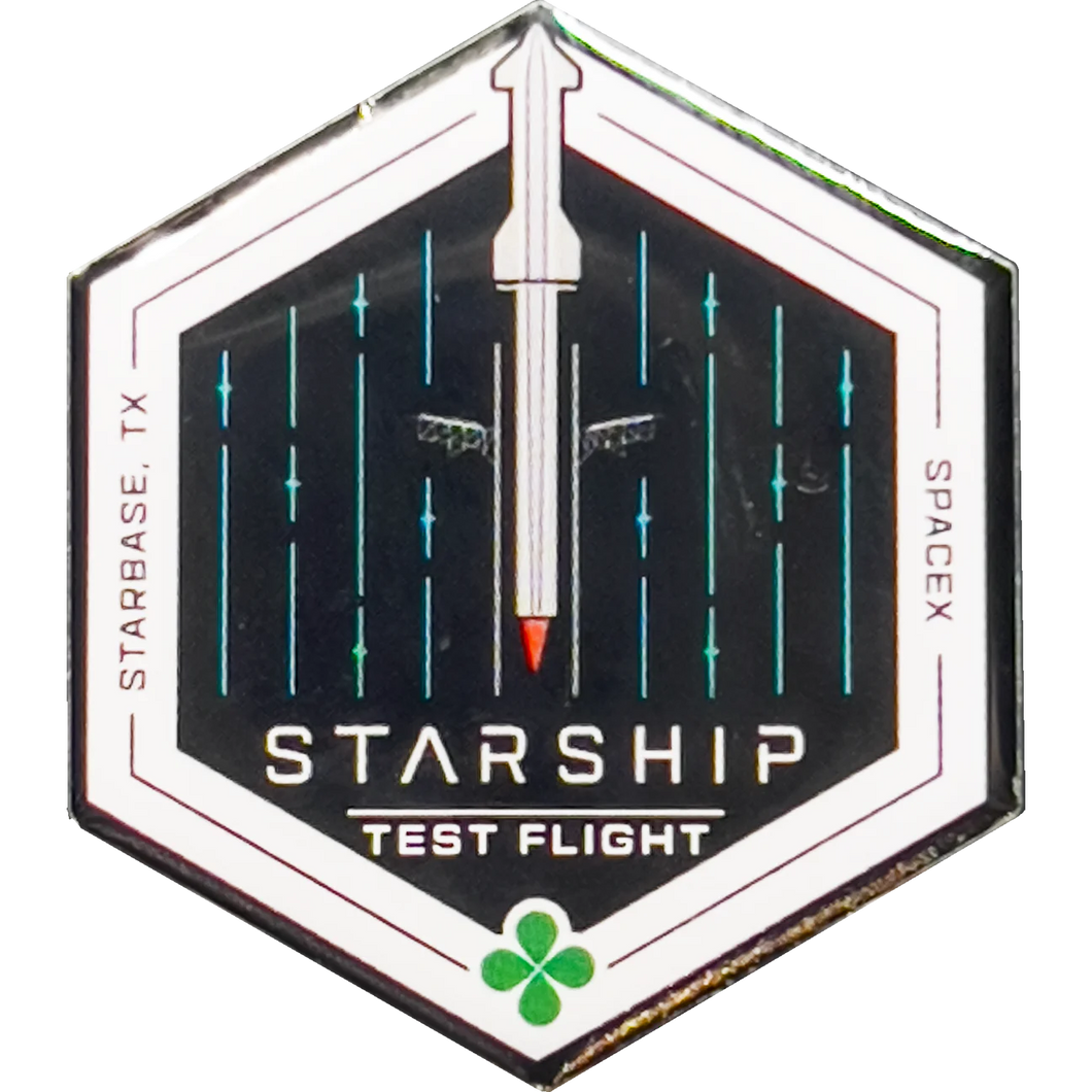 SpaceX Starship Orbital Test Flight Mission Starbase Pin Texas Elon Musk PBX-007-E P-241