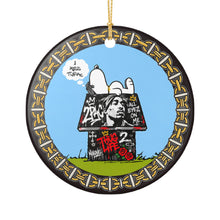 Load image into Gallery viewer, Peanuts Snoopy I Miss Tupac Christmas Holiday Ornament Sublimated Ceramic